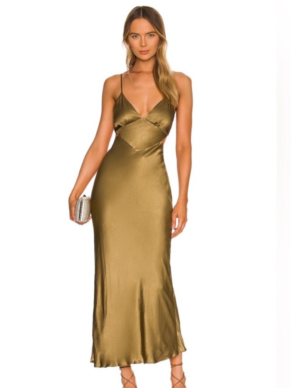 Shona Joy Alma Backless Midi Dress Cumin Size 10